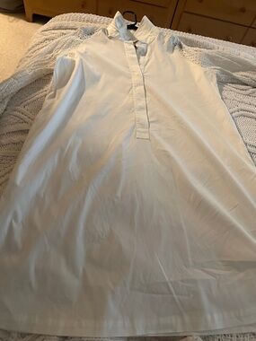 Chico's White Short-Sleeve Stand Collar Button-Front Shirt